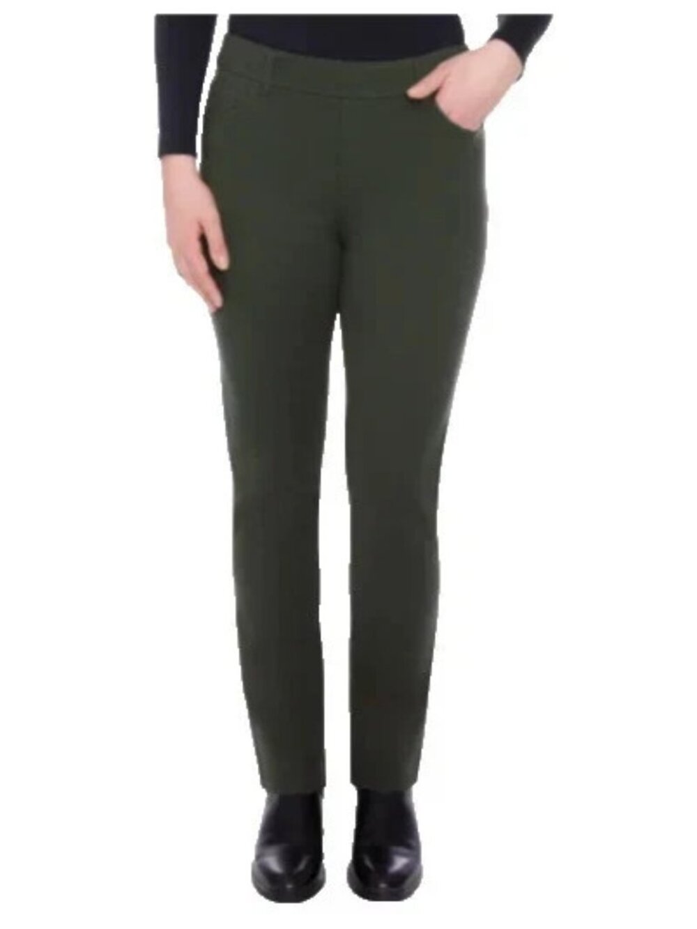 S.C. & CO. Women's Size XL Green Pull-On Slim Leg 5-Pockets Pants NWT